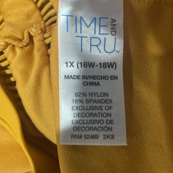 Time And Tru Women’s Tank Adj Straps Lattice Design Gold Topaz Color Sz 1X 16-18 - Picture 5 of 7